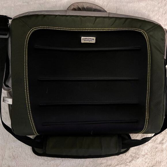 Kensington Olive Laptop Briefcase Business Casual Shoulder Messenger Bag - Picture 2 of 9